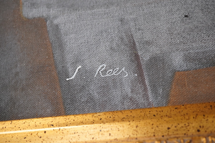 J Rees, Contemporary, Still life of a bowl of oranges on a table, oil on canvas, signed 60 x 50cm, ornate gilt frame